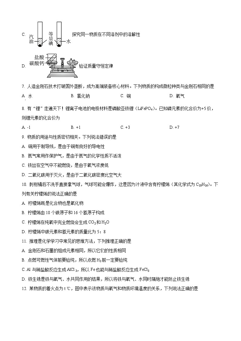 河南三门峡市陕州区2025-2026学年九年级上学期期末教情学情诊断化学试卷（试卷+解析）第2页