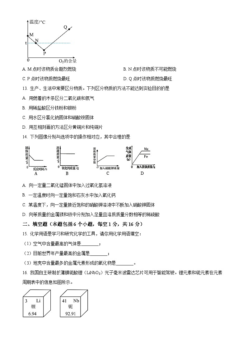 河南三门峡市陕州区2025-2026学年九年级上学期期末教情学情诊断化学试卷（试卷+解析）第3页