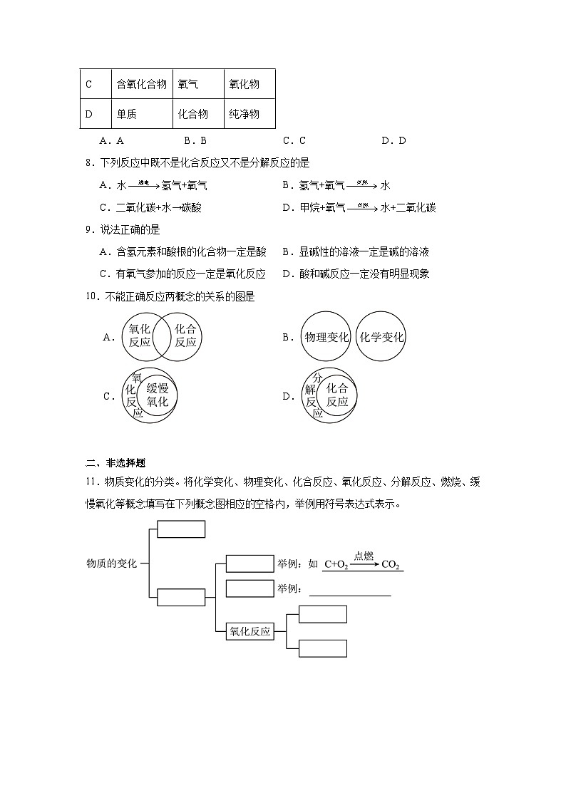 氧化反应练习   中考化学一轮复习（人教版）第3页