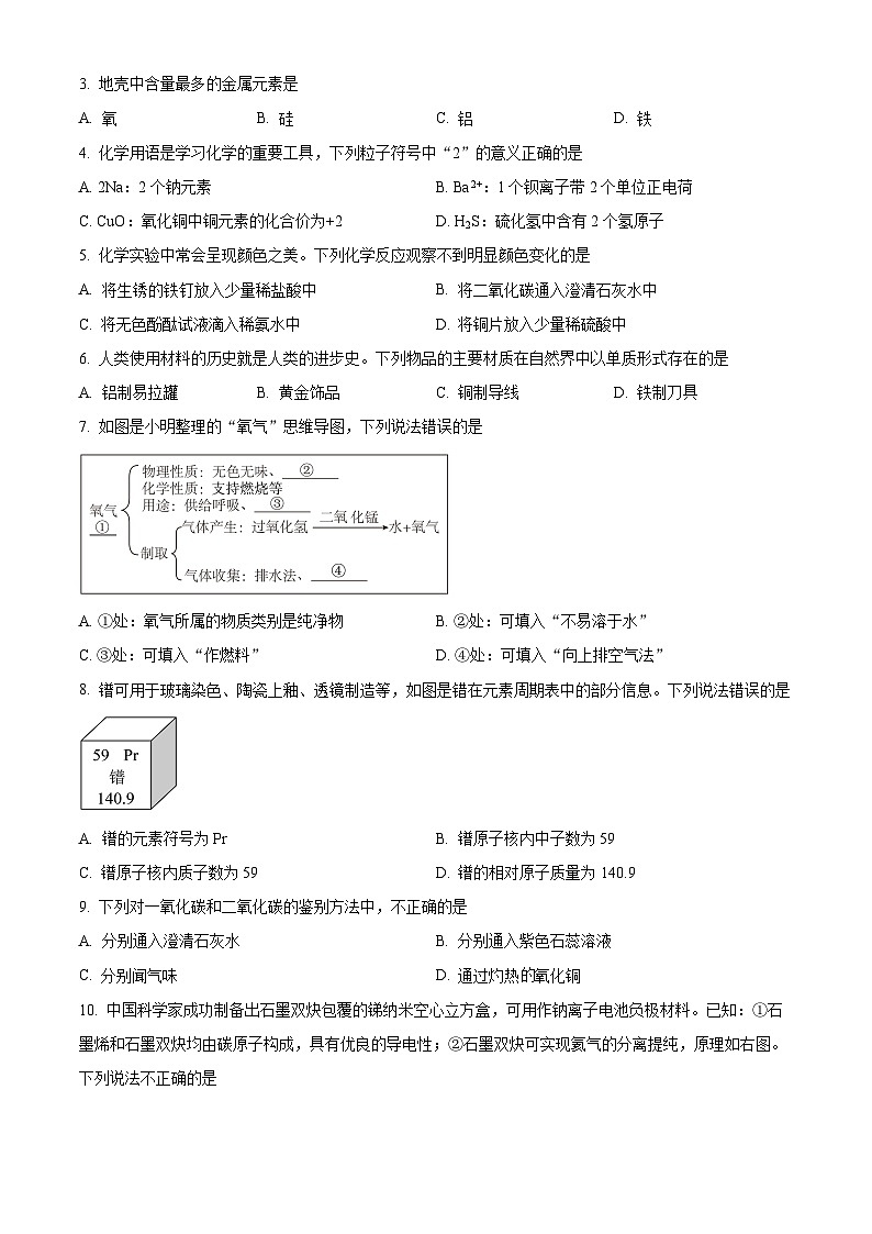 广东省梅州市五华县2025-2026学年九年级上学期1月期末考试化学试题（试卷+解析）第2页