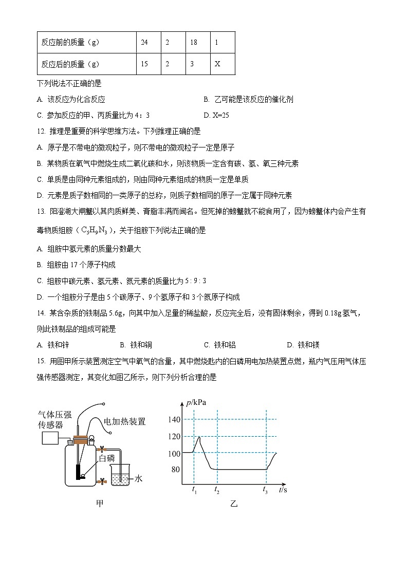 湖南省永州市蓝山县2025-2026学年九年级上学期1月期末化学试题（试卷+解析）第3页