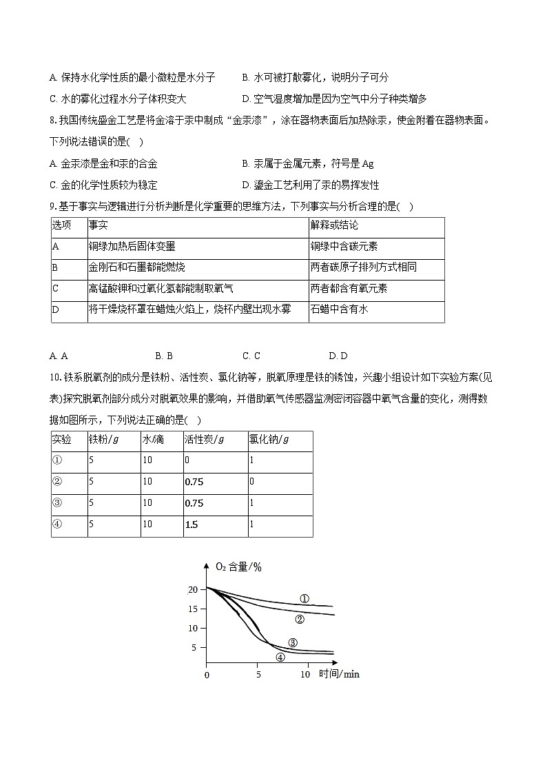 2025-2026学年福建省泉州实验中学九年级（上）期末化学试卷（含答案+解析）第2页