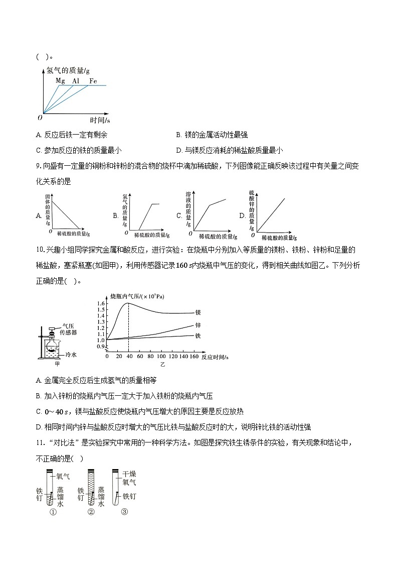 2025年中考化学第一轮复习专题8---金属和金属材料（江西专用）练习题 （含答案+解析）第2页