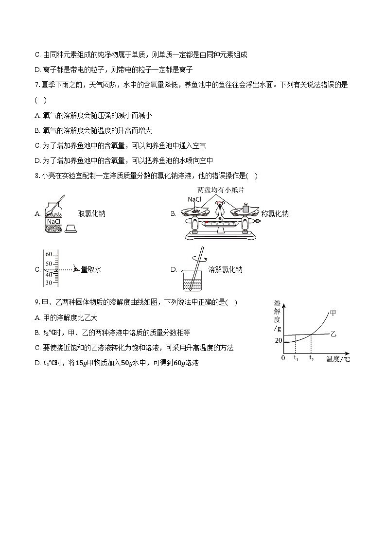 2025年中考化学第一轮复习专题9 溶液-（江西专用）练习题 （含答案+解析）第2页