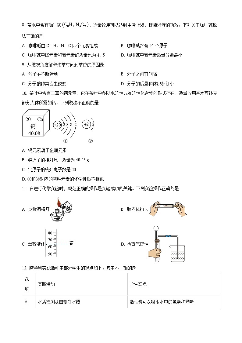 湖南省郴州市苏仙区2025-2026学年九年级上学期期末考试化学试卷（试卷+解析）第2页