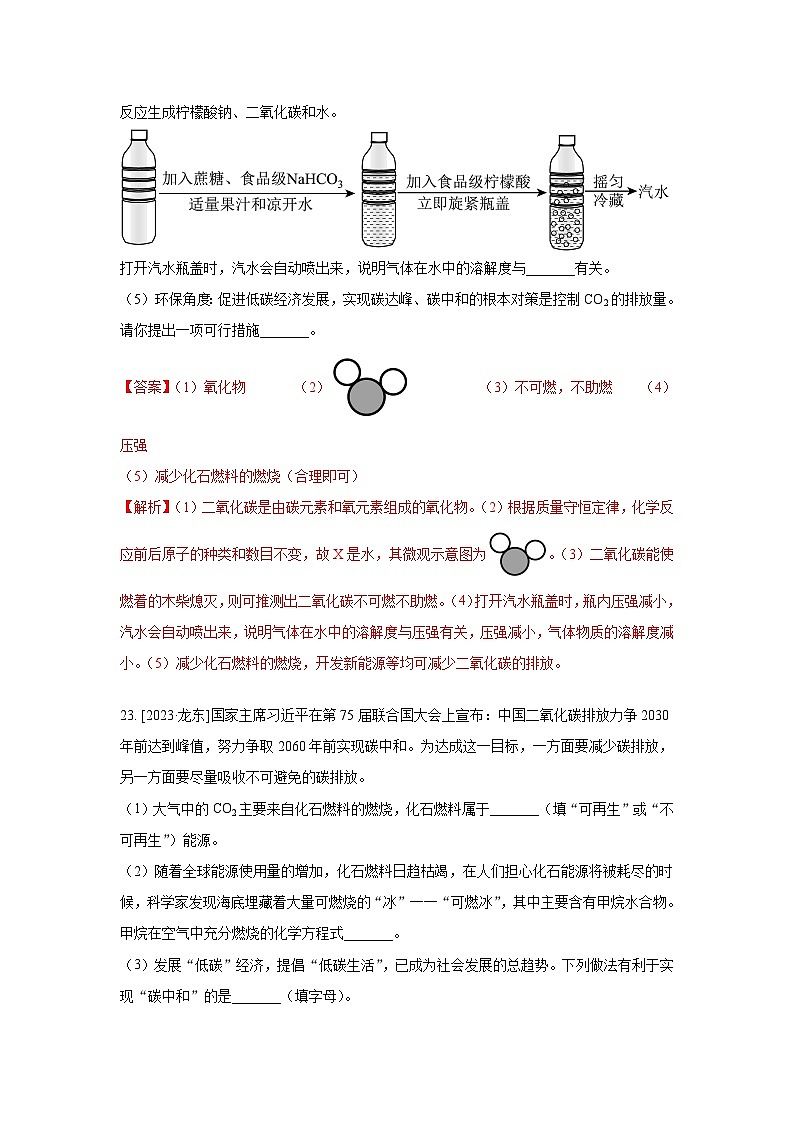 2023年全国各地中考化学真题分类精选5碳和碳的氧化物（综合）（解析版）第3页