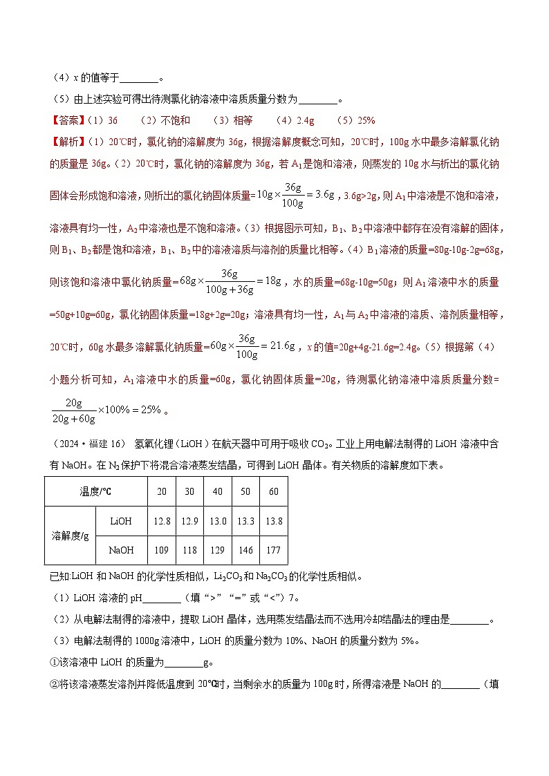 2024年全国各地中考化学真题分类精选18-1.溶液综合（解析版）第2页
