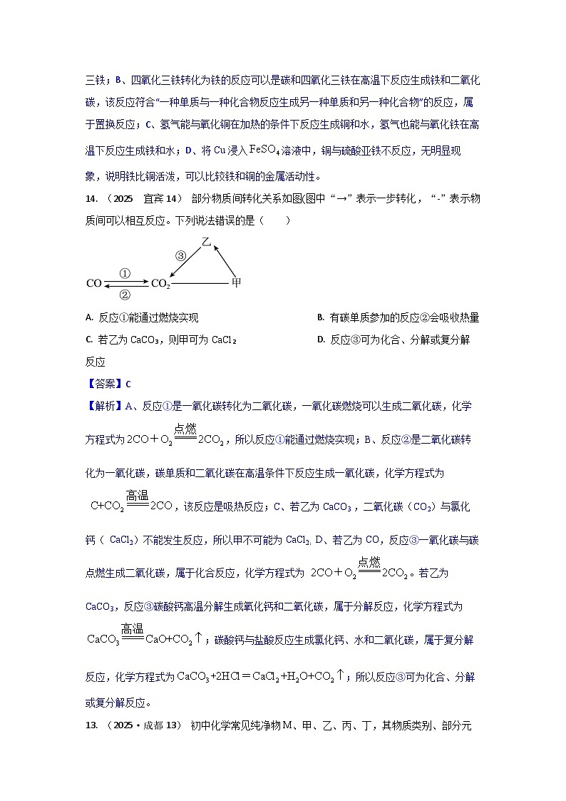 2025年全国各地中考化学真题分类精选专题4  物质的转化与推断题（陌生复杂转化关系图、传统推断）（含答案和部分解析）第2页