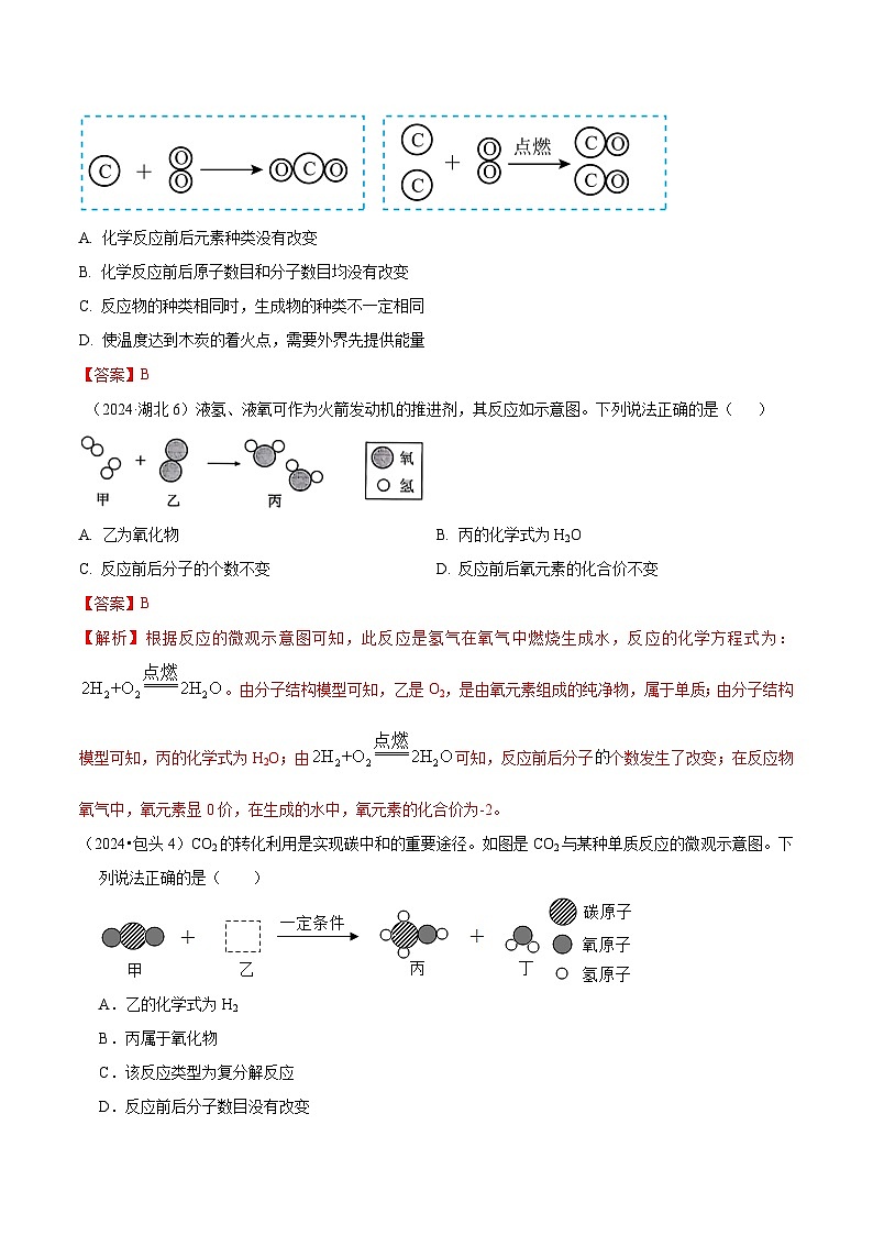 2024年全国各地中考化学真题分类精选12.微观示意图（部分解析版）第2页