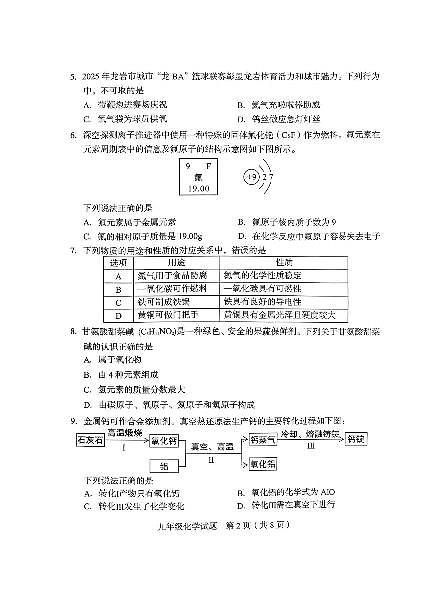 化学+试题【龙岩一检】第2页