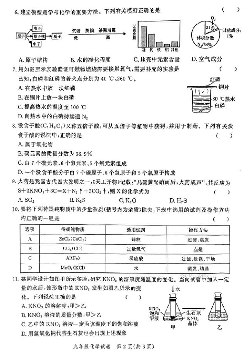 河南省郑州市2025-2026学年九年级上学期期末考试化学试卷(图片版,含答案)第2页