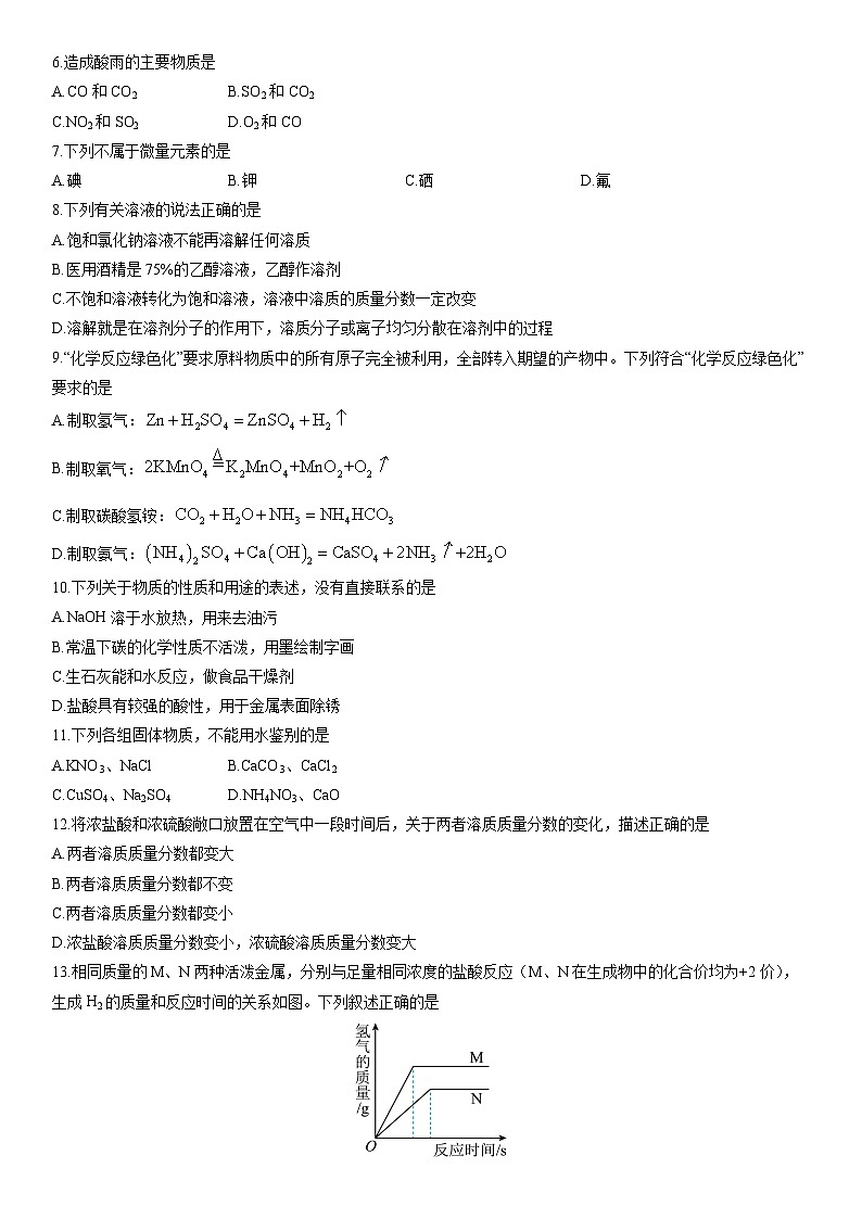 2025-2026学年山东省淄博市博山区九年级（五四学制）上学期期末考试化学试卷（学生版）第2页