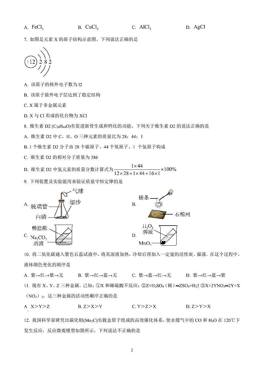 广东省广州市番禺区星执学校2024-2025学年九年级下学期开学化学试题含答案第2页