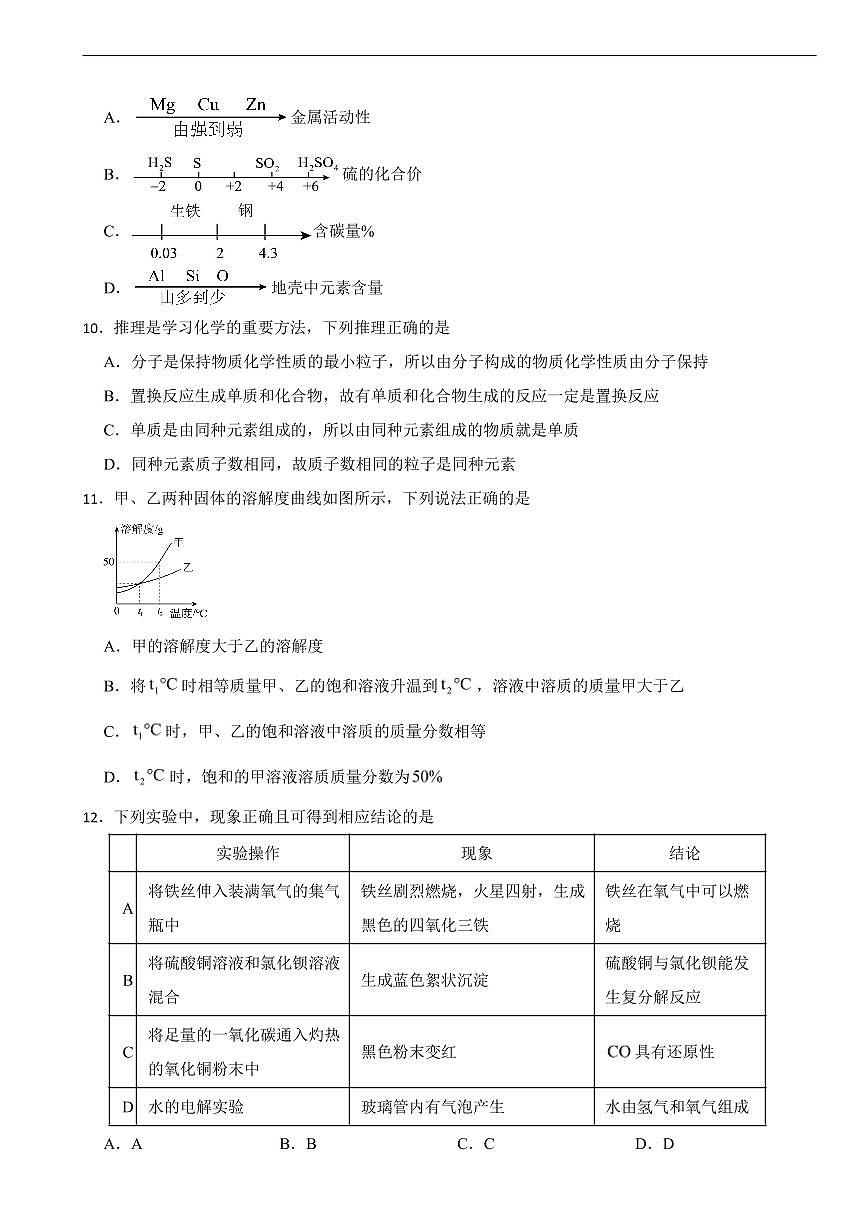 湖南省邵阳市新宁县2026年中考二模化学试题及答案第3页