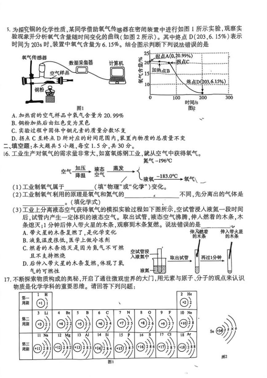 2026年湖南省邵阳市九年级上联考模拟卷（二）化学_(含答案_)试题第3页