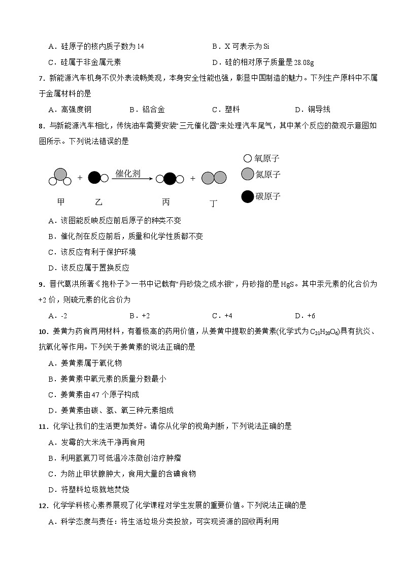 湖南省郴州市2026年中考二模化学试题附答案第2页
