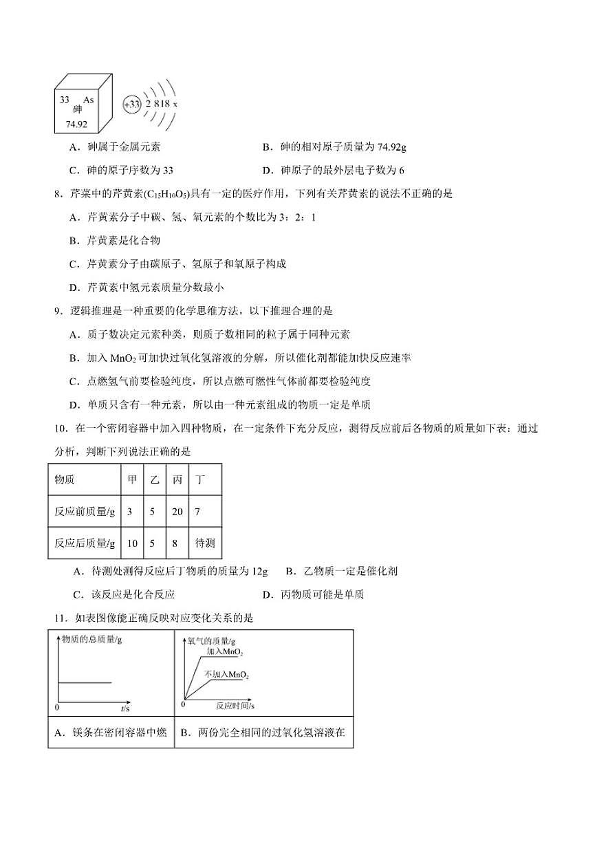 2026年湖南省邵阳市九年级上学期联考一模化学_(含答案_)试卷第2页