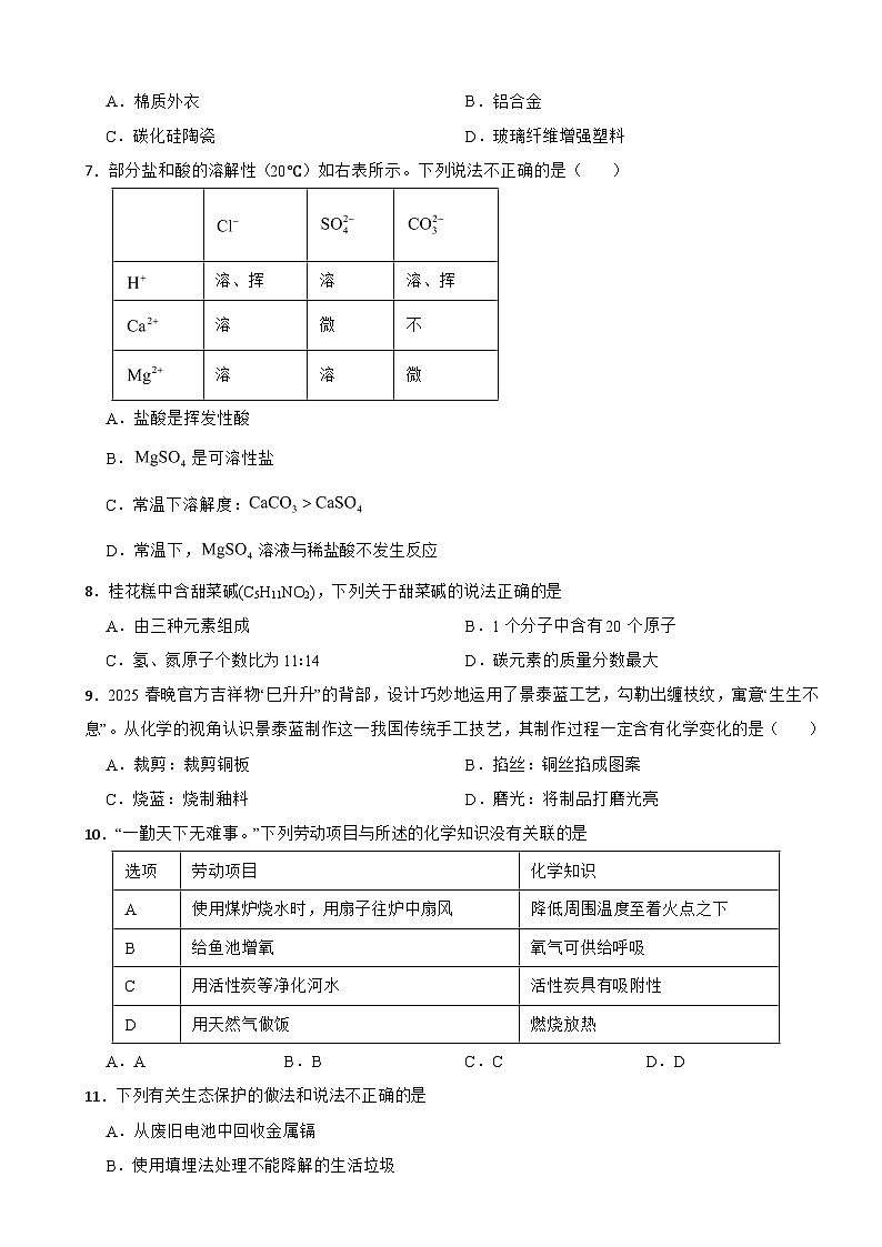 广东省湛江市2026年中考二模化学试题附答案第2页