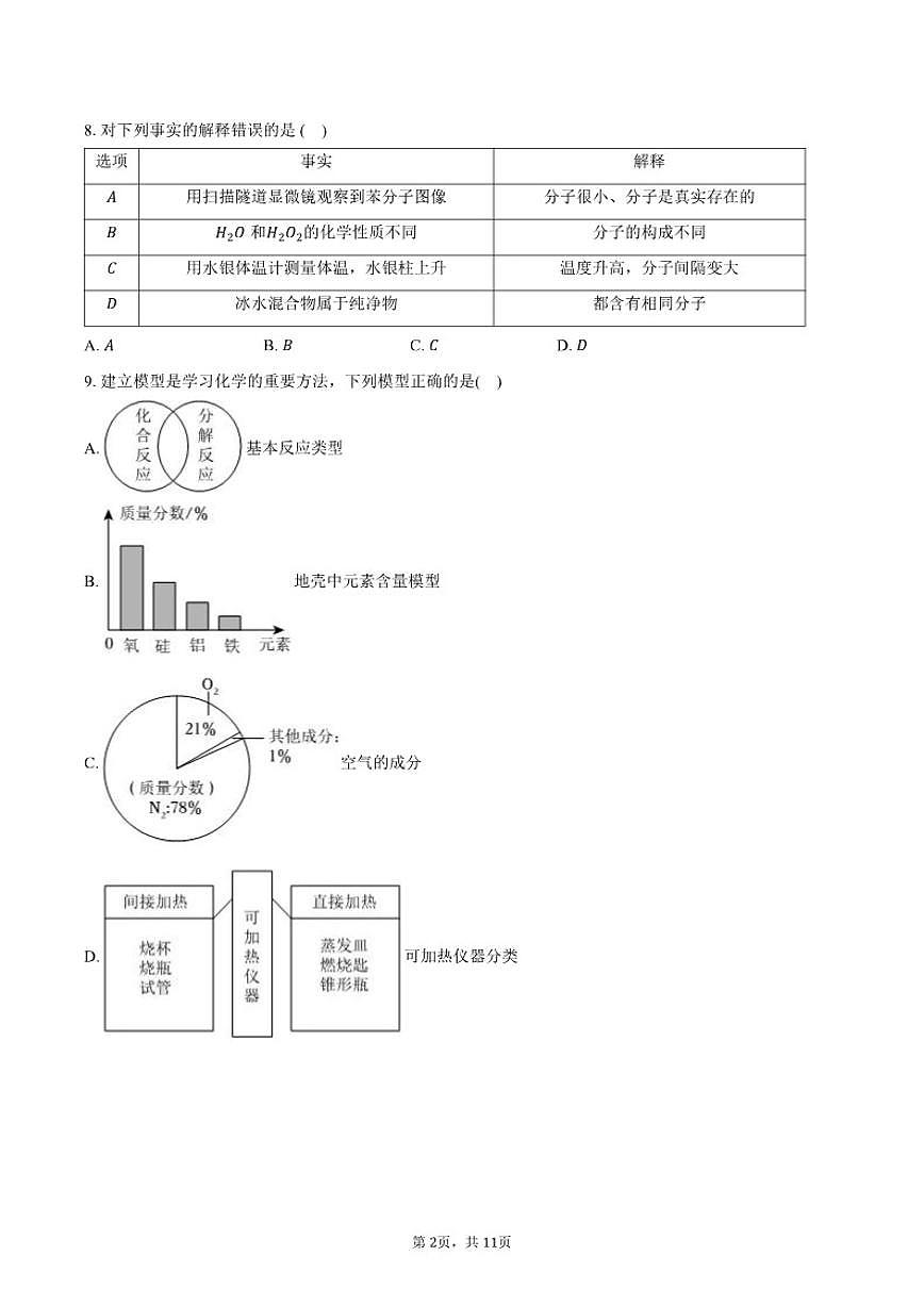 2025-2026学年黑龙江省鸡西市八年级（上）期末化学试卷（含答案）第2页