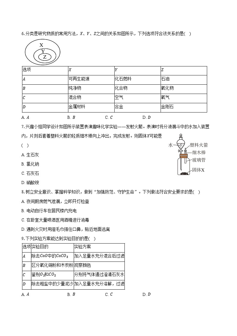 2025-2026学年河北省邢台市市区九年级（上）期末化学试卷（含答案）第2页