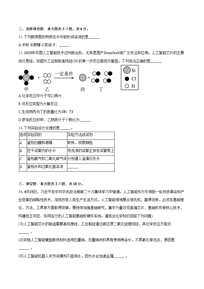 2025-2026学年江西省吉安市遂川县九年级（上）期末化学试卷（含答案）第3页