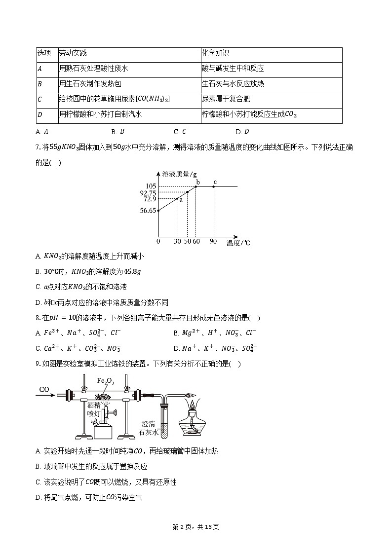 2025-2026学年山东省济宁市任城区九年级（上）期末化学试卷（含答案）第2页