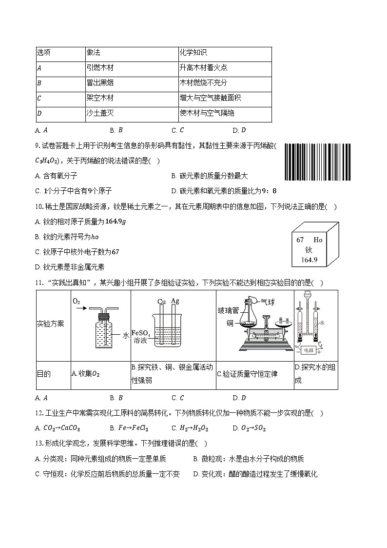 2025-2026学年广东省江门市蓬江区九年级（上）期末化学试卷（含答案）第2页