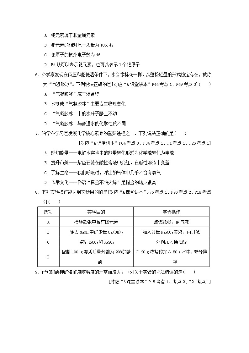 福建省2025中考化学考前抢分选择题题组四练习（含答案）第2页