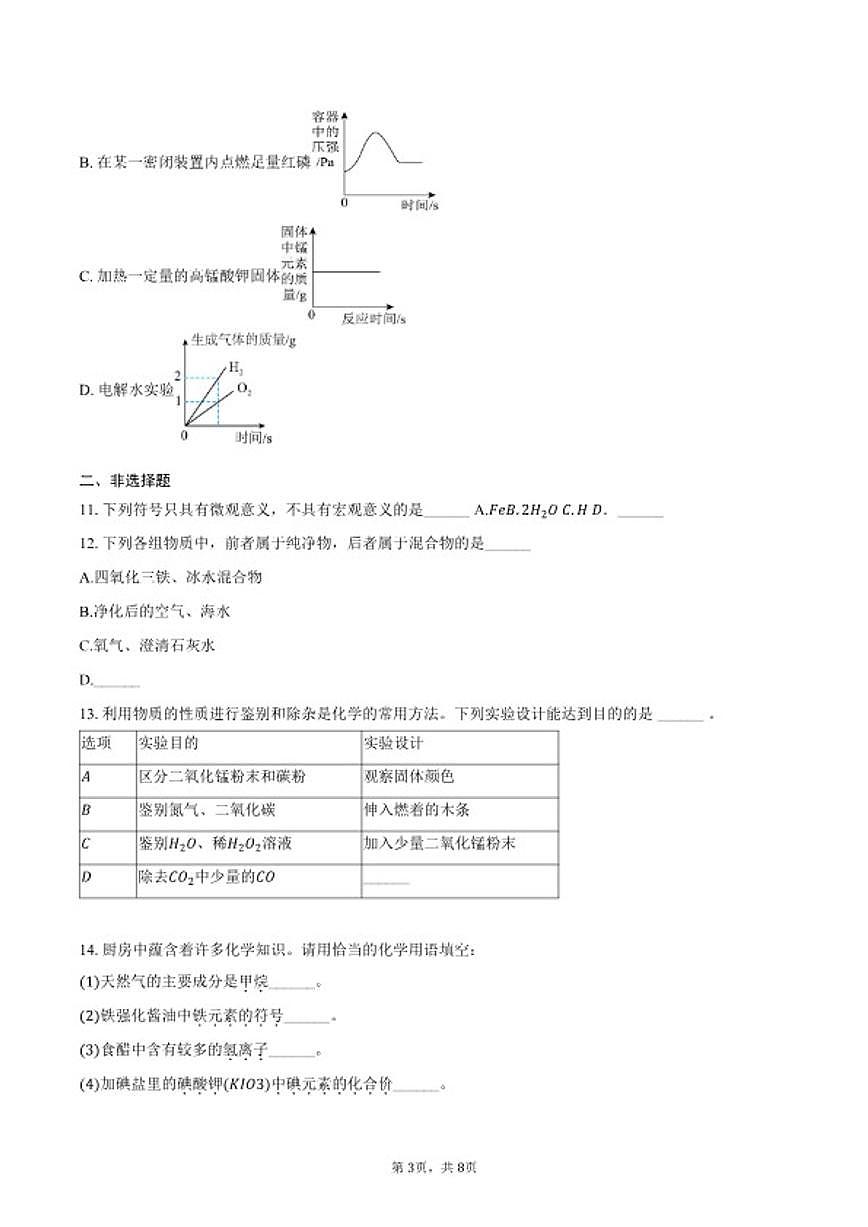 2025-2026学年江西省赣州市大余县九年级（上）期末化学试卷（含答案）第3页