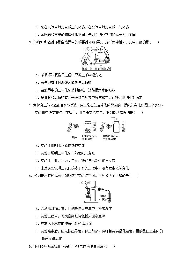 辽宁省2025九年级化学上册第六单元碳和碳的氧化物学情评估试卷及答案（人教版）第2页