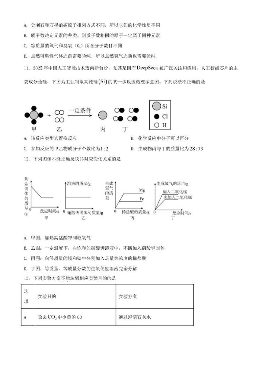 2025-2026学年山东省菏泽市郓城县九年级上学期期末教学质量检测化学试题（含答案）第3页