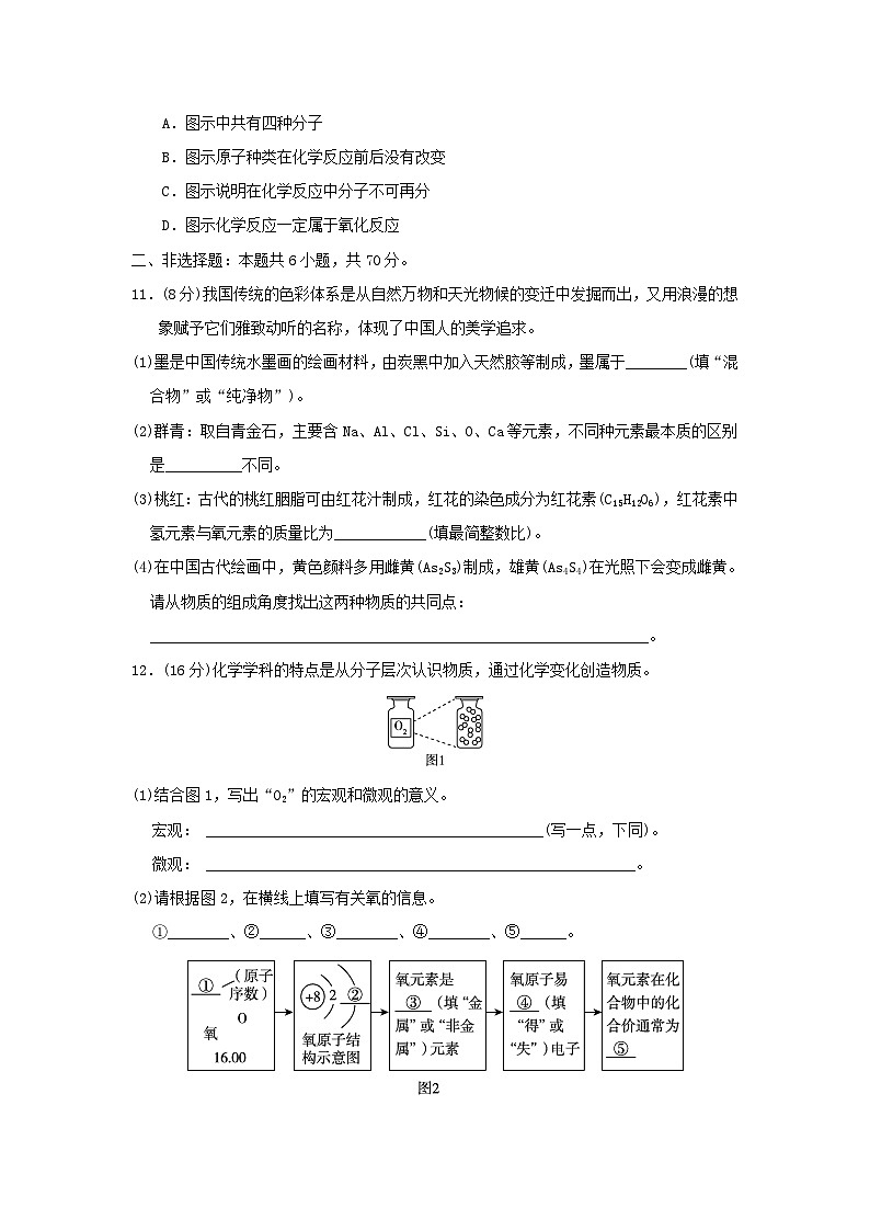 2025九年级化学上册第3章物质构成的奥秘学情评估试卷及答案（沪教版）第3页