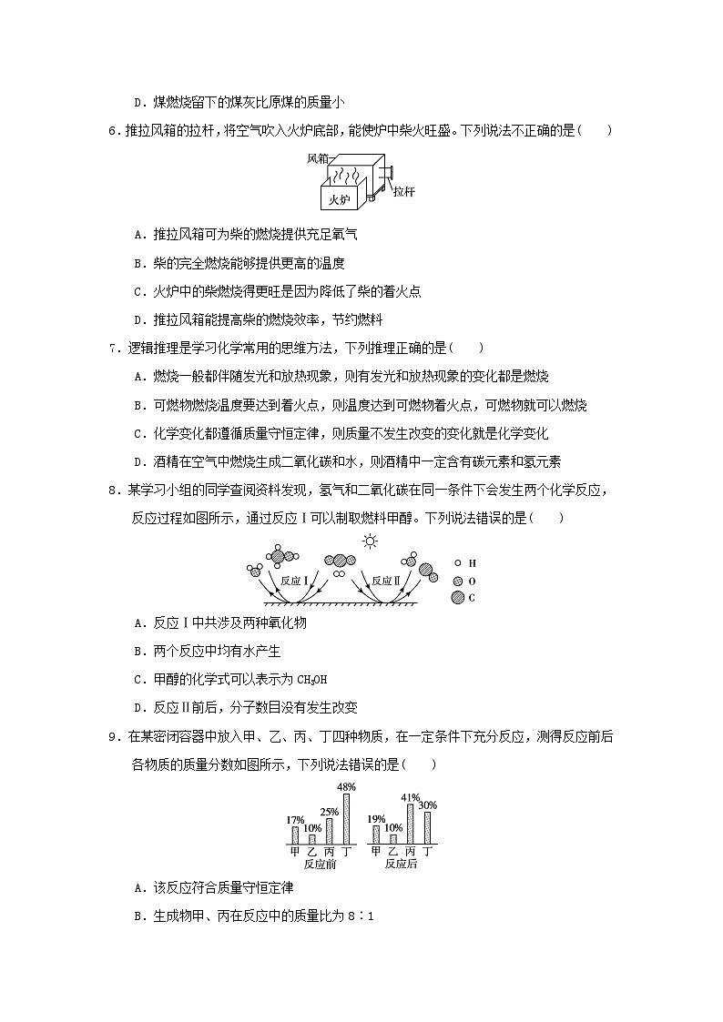 2025九年级化学上册第4章认识化学反应学情评估试卷及答案（沪教版）第2页