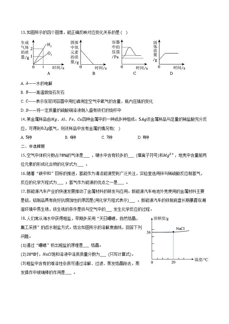 2025-2026学年河南省驻马店二中九年级（上）期末化学试卷（含答案）第3页