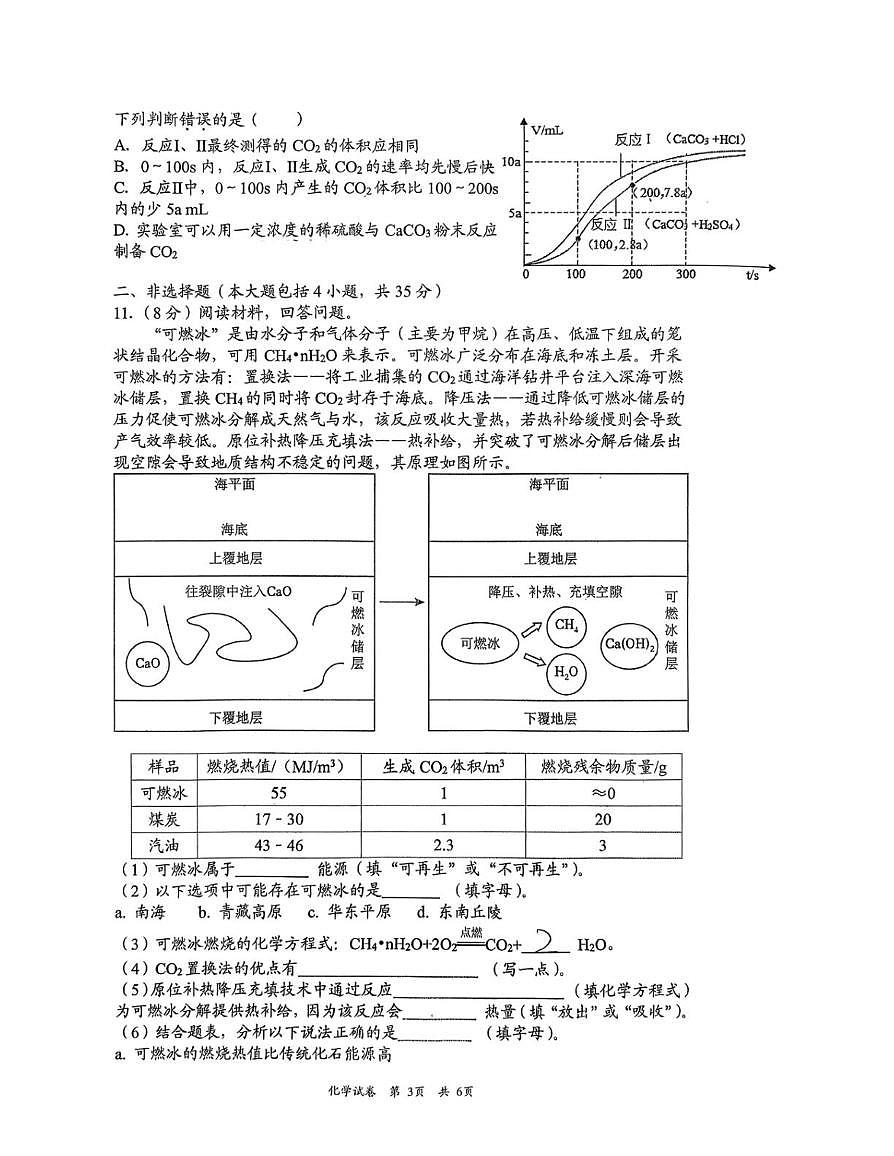 广东深圳市福田区红岭教育集团2025-2026学年九年级下学期开学自测化学试卷第3页
