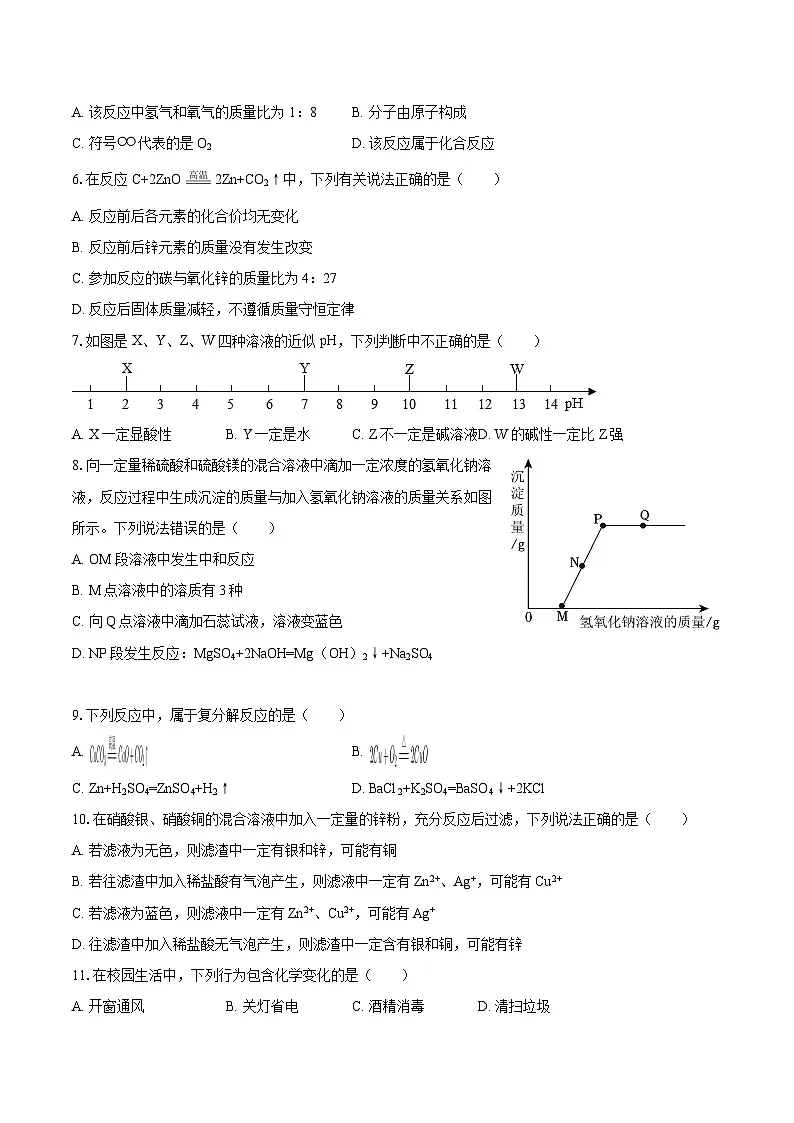 2025-2026学年山东省青岛市市南区青岛超银中学九年级（下）开学化学试卷-自定义类型第2页