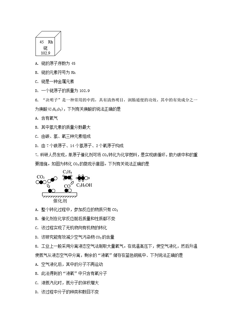 2025年安徽省中考化学模拟卷 原卷第2页