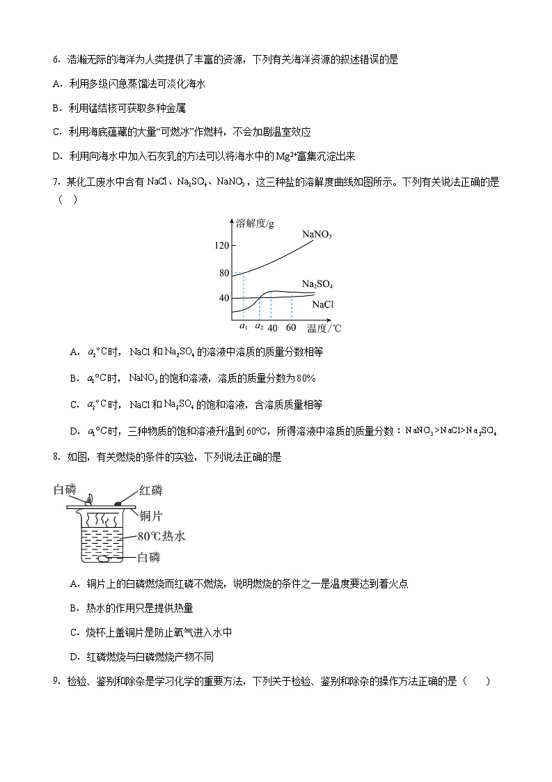 2025年广东省深圳市初中学业水平考试化学综合评估试题（八）含答案第2页