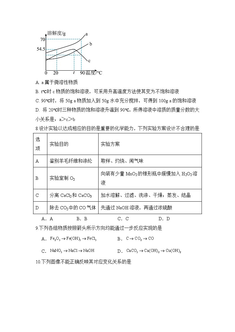 山东省济宁市2025-2026学年九年级化学中考模拟自编模拟卷（7)(原卷版，鲁教版1-11单元）第3页