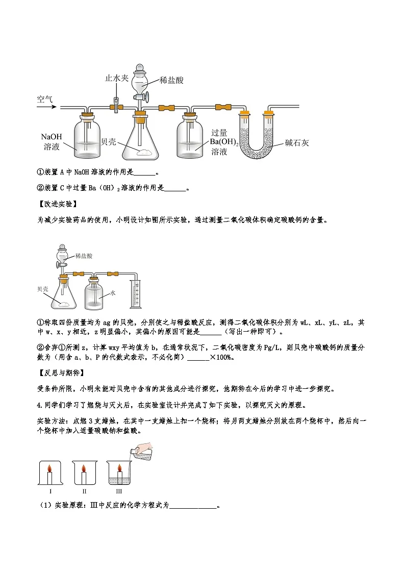 2026年中考化学人教版二轮复习题 专项训练化学实验探究第3页