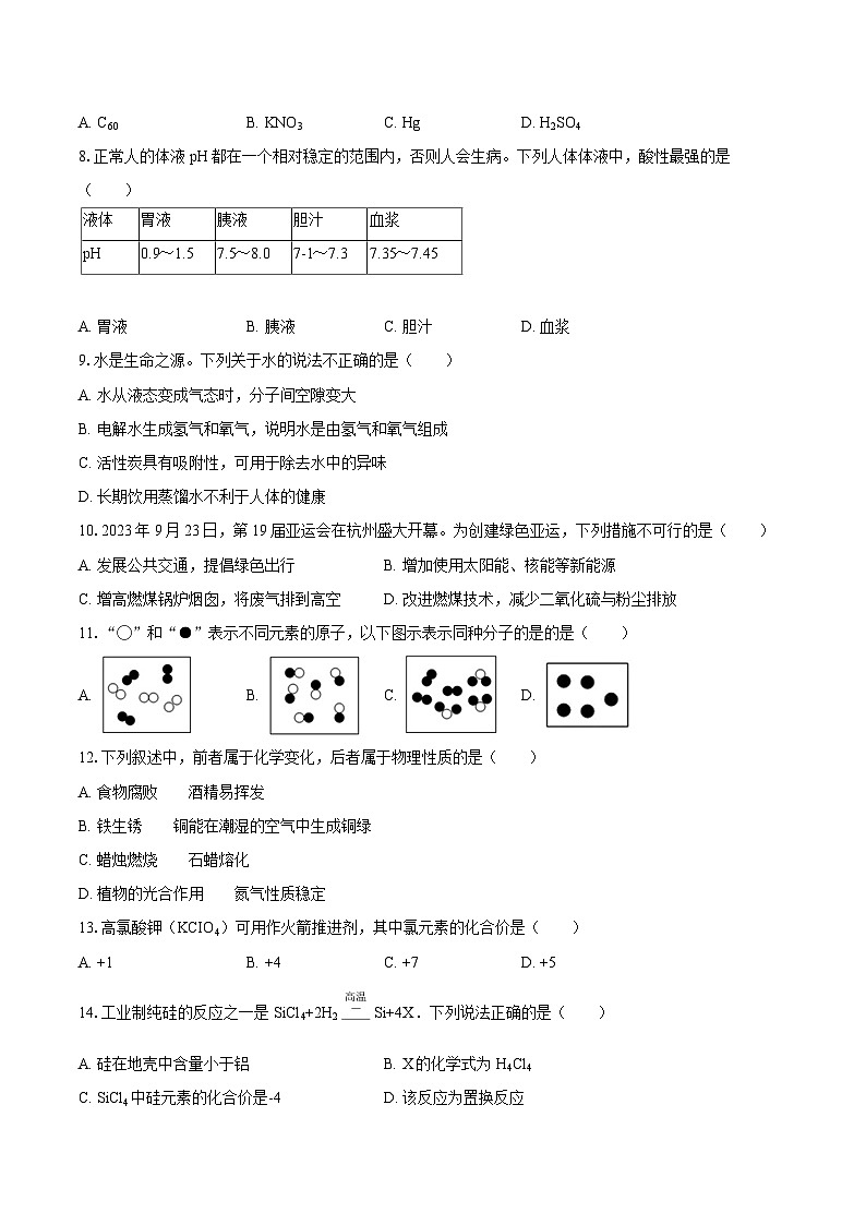 2025-2026学年山东省青岛市市北实验中学九年级（下）开学化学试卷-自定义类型第2页