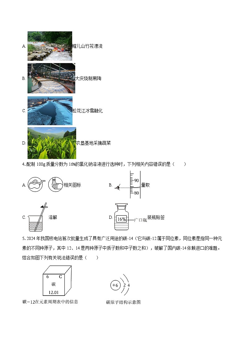 2025-2026学年黑龙江省哈尔滨市德强中学九年级（下）开学化学试卷-自定义类型第2页