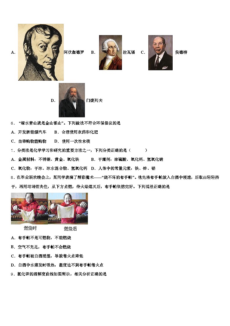2026届贵州省六盘水市中考适应性考试化学试题（含答案解析）第2页