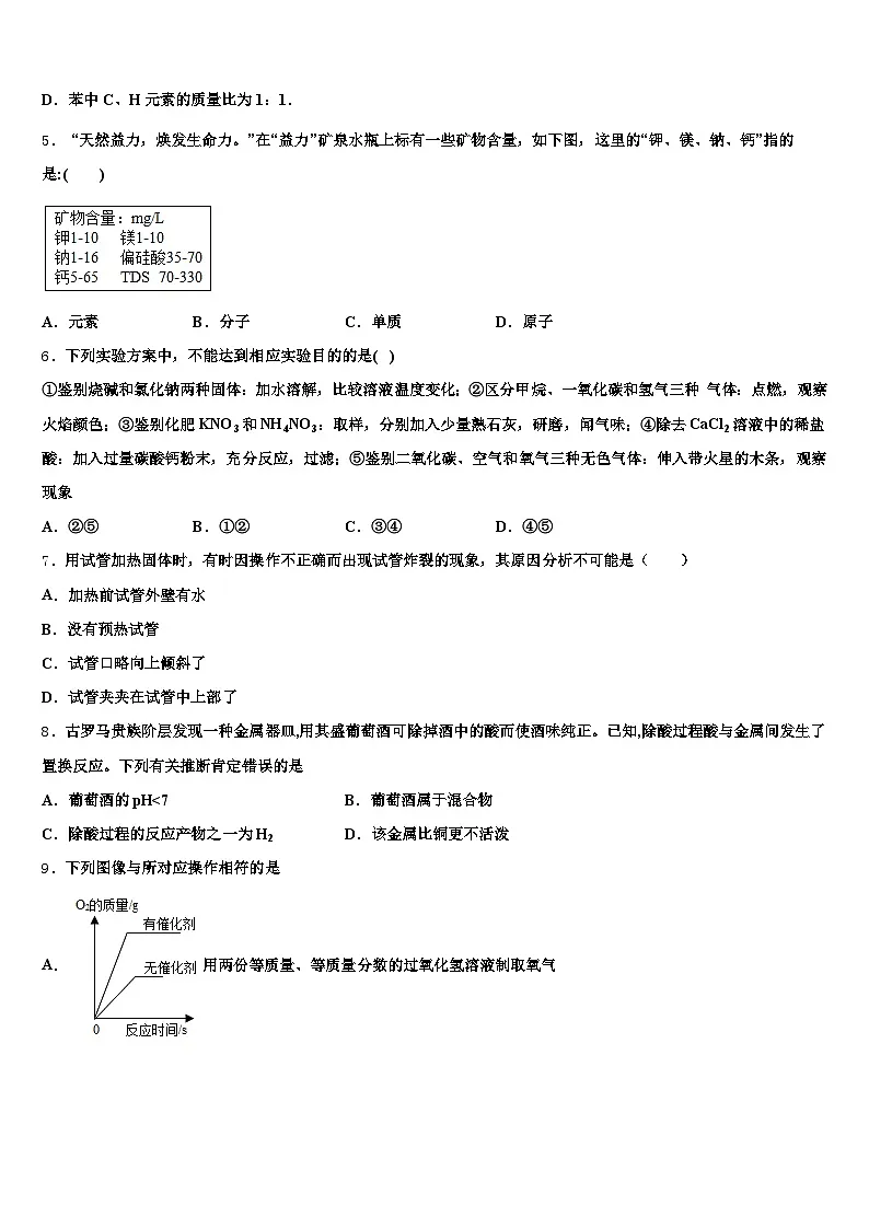 2026届湖南省益阳市中考化学押题试卷（含答案解析）第2页