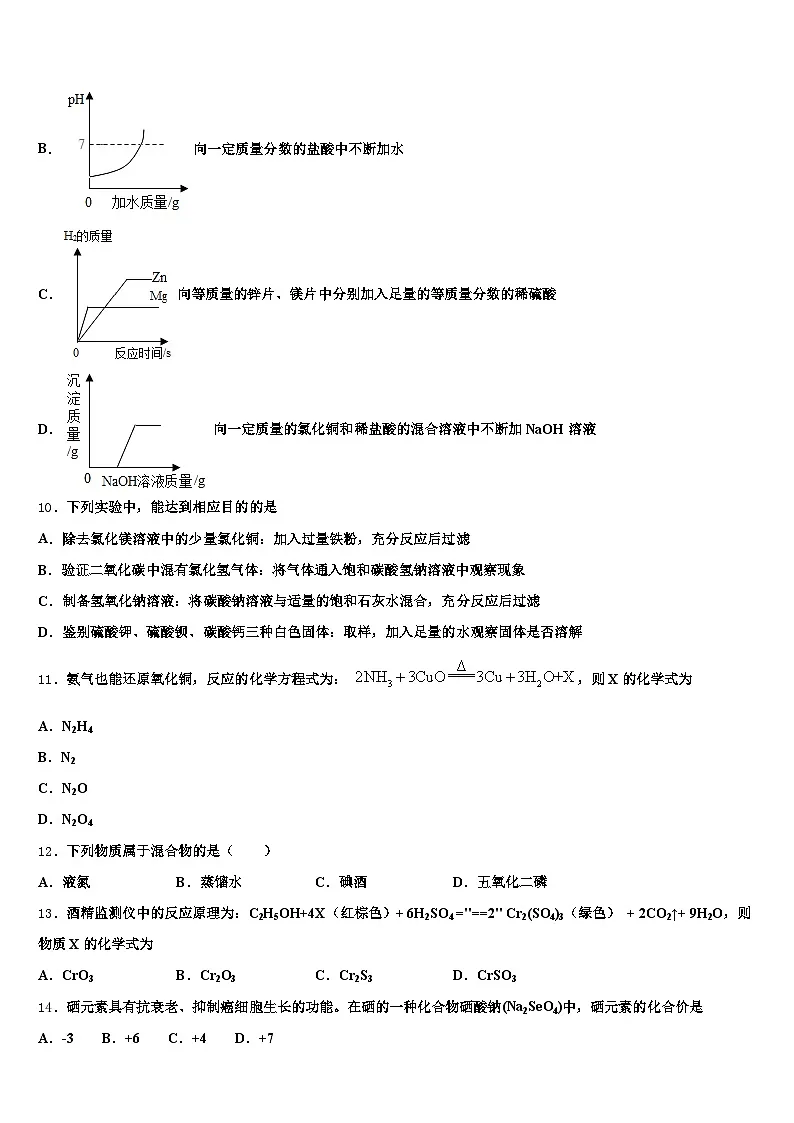2026届湖南省益阳市中考化学押题试卷（含答案解析）第3页