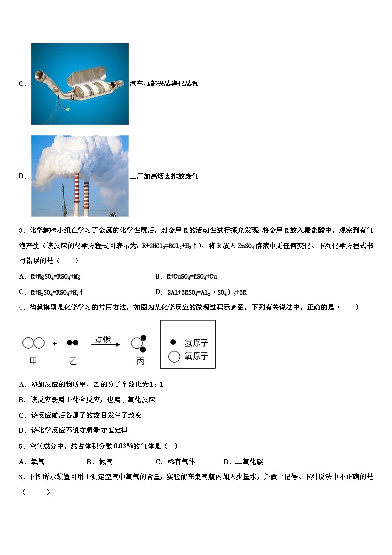 丽水市2025-2026学年中考化学适应性模拟试题（含答案解析）第2页