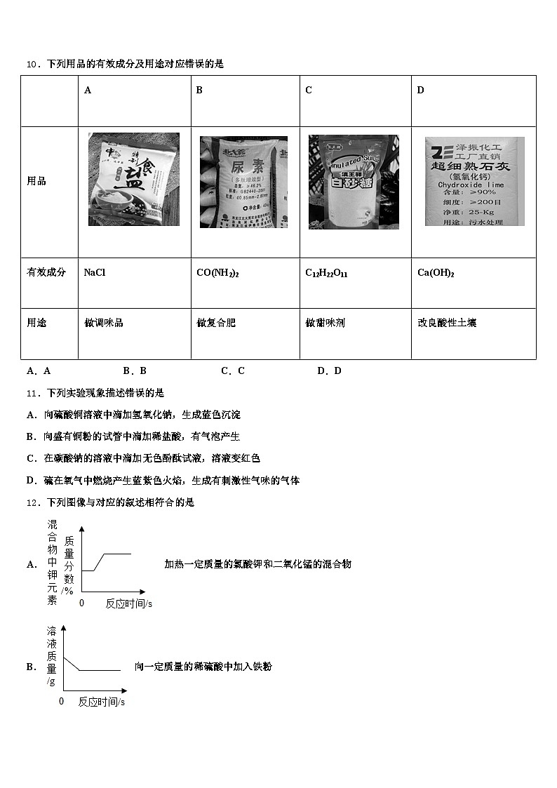 河南省新乡市2025-2026学年中考五模化学试题（含答案解析）第3页