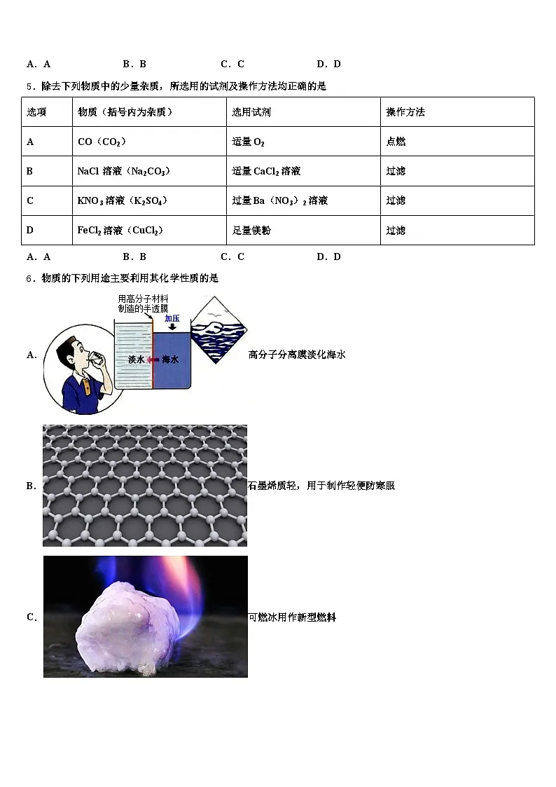2025-2026学年鹰潭市中考猜题化学试卷（含答案解析）第2页