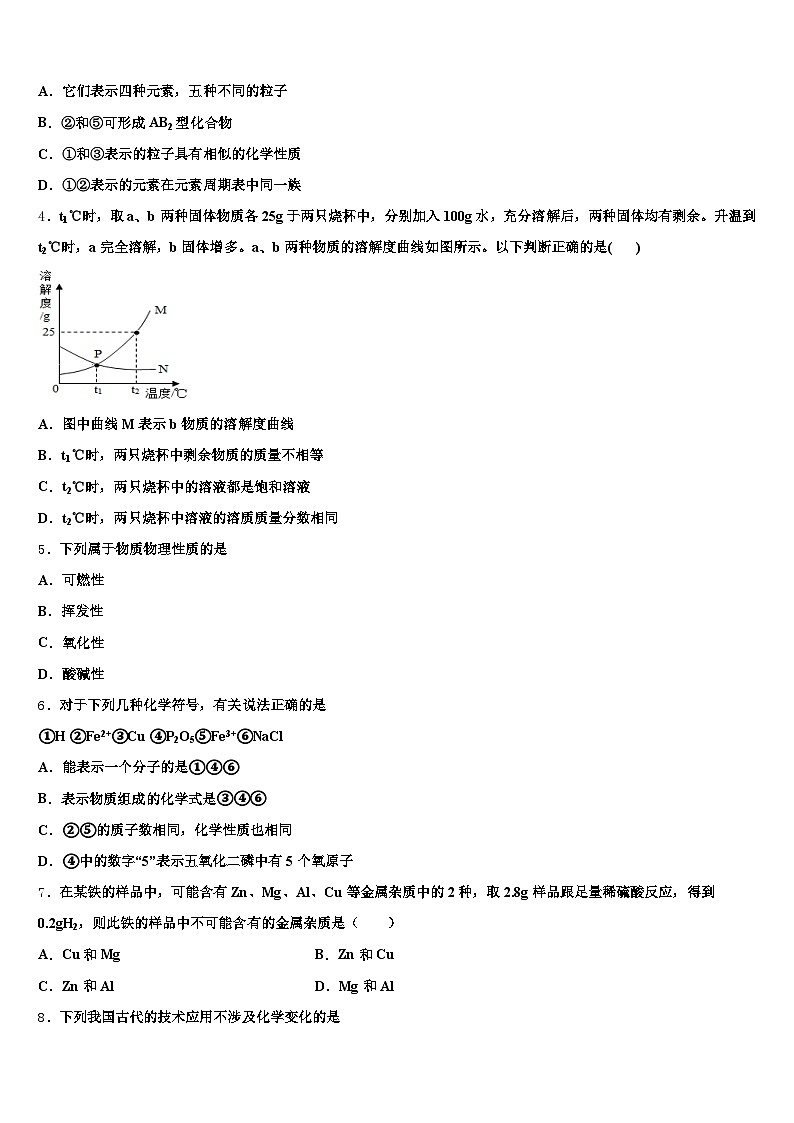 2026年晋城市中考化学最后冲刺模拟试卷（含答案解析）第2页