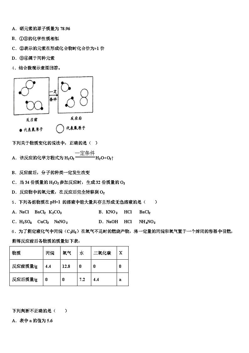 安徽省合肥市2025-2026学年中考化学四模试卷（含答案解析）第2页